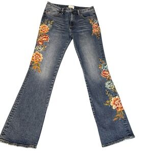 Driftwood Women's Floral Embroidered Kelly Bootcut Denim Jeans 29x33 (30x31)